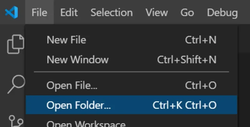VSCodeでディレクトリを開く