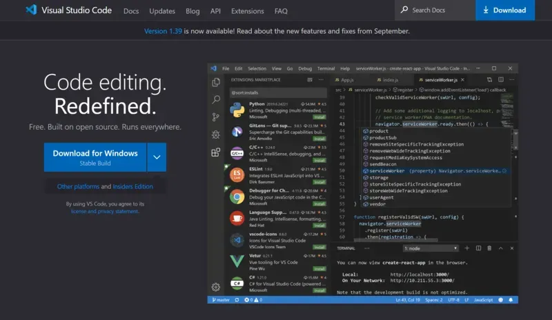 VSCodeの公式サイト